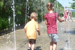 In de  Jardin d'Imaginaire is het water gedeelte favoriet bij de kids